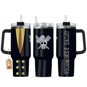 Vinsmoke Sanji One Piecee Anime Manga 20oz - 40oz Tumbler Stainless Steel with Straw Collection Version 1, Double Wall Insulated, With Handle – Perfect Gift for Fans, Gift for your Health