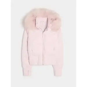 Autumn and Winter Women's Fashionable and Unique Trendy Fur Collar Hooded Zipper Cotton Jacket for Women