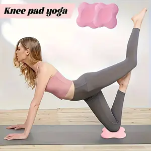 Place the core product "Yoga Kneepads" upfront. Highlight key features like "Non-Slip," "Extra Thick," and "Geometric Pattern." Include primary use cases and benefits.
