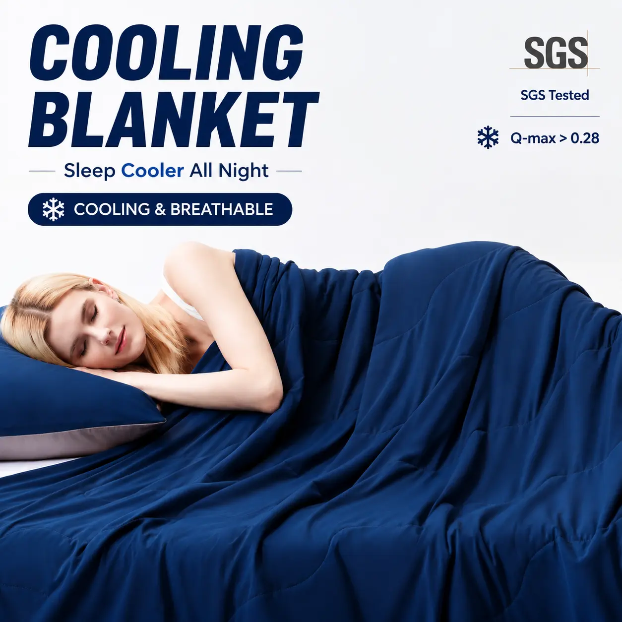 Cooling Blanket for Night Sweats Dual-Sided Instant Cooling Blanket Lightweight Breathable Summer Blanket for Hot Sleepers | CANSUNCH