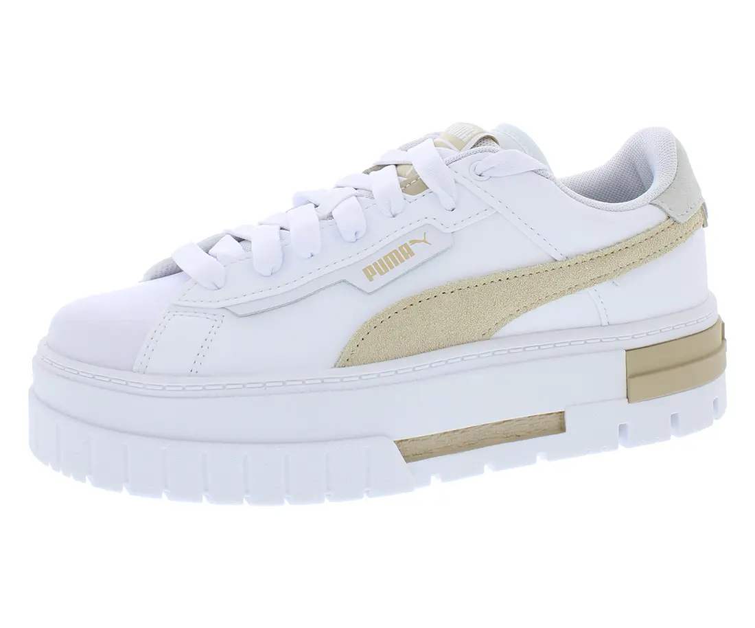 Puma Women's Mayze Crashed Leather Platform Sneakers, Chunky Athletic Footwear for Everyday Casual and Training, Sports Shoes, Gym, Walking Shoes, Closed, Sneaker, Gym Shoe