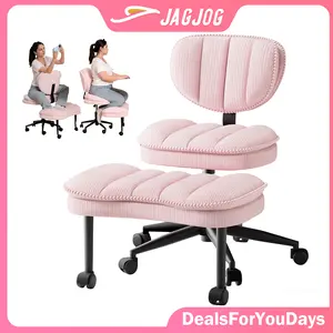 【DealsForYouDays】Extra-Wide Plus-Size Cross-Legged Chair – Meditation & Yoga-Friendly, Plush Corduroy Seat, 360° Swivel & Ergonomic Support for Office & Relaxation summerwins