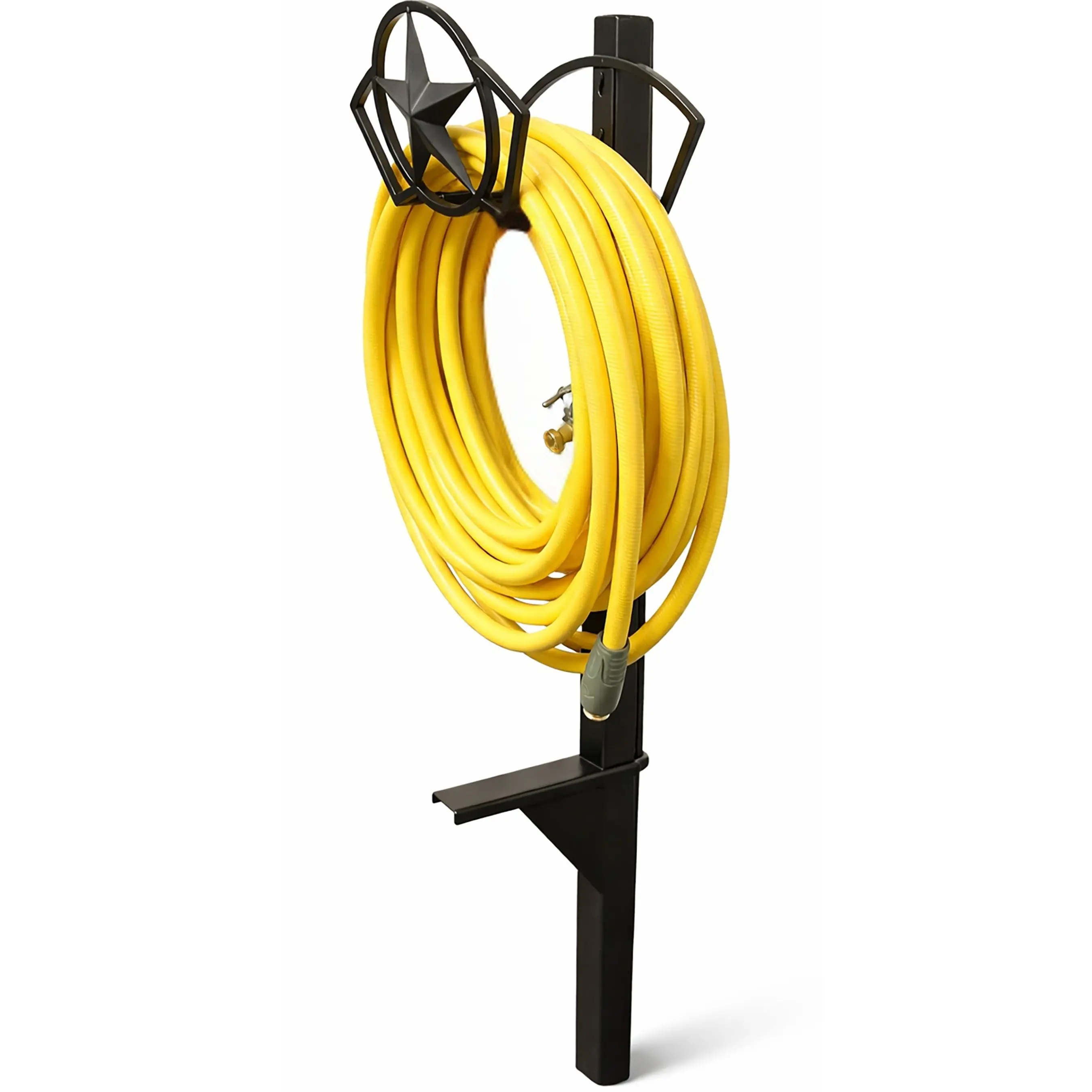 Garden Hose Hanger with Post & Faucet - 125ft Hose Capacity