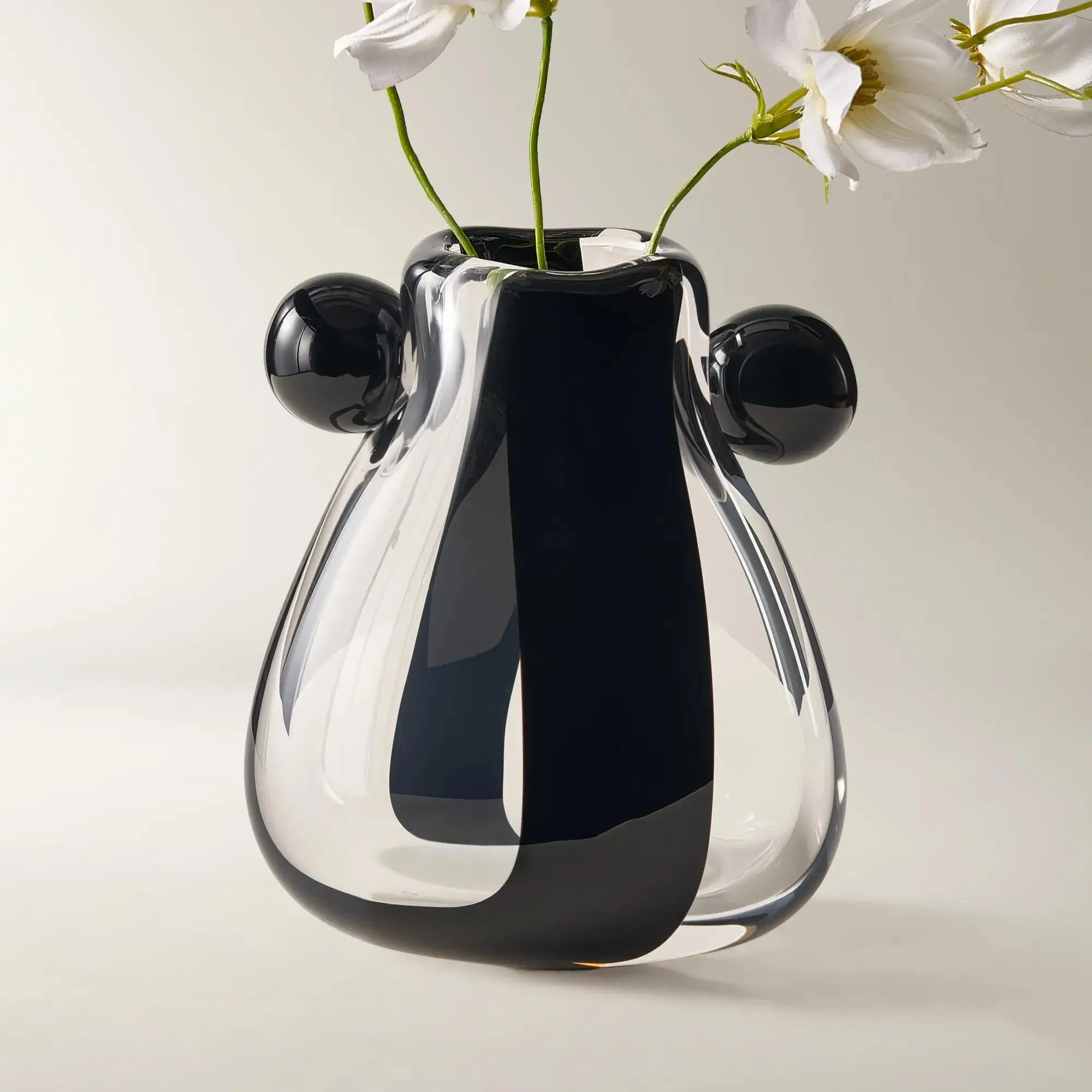Z Gallerie Wink Stripe Handblown Luminous Glass Vase - Stylish Stripe Home Decor Accent for Dresser, Living Spaces
