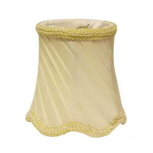 HomeRoots 470099 4 in. Slate Grey Swirled Chandelier Silk Lampshades, Oyster - Set of 6