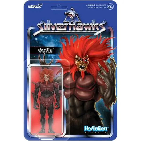 Super7 Silverhawks ReAction Figures Wv1 Mon-Star (Pre-Transformation) New TV/Movie Character Articulated Vinyl Collectible Action Figurine, Articulated Figure, Vinyl Figure