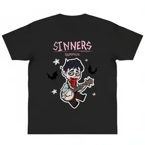 Sinners Movie 2025 Remmick Graphic Tee Shirt Horror Film y2k cotton fashion Streetwear Comfort Shortsleeve Top Trending Cool Apparel Machine Wash Safe  gift