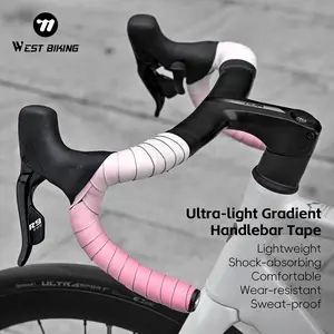 WEST BIKING Ultra-Light Bicycle Handlebar Grip Tape Anti-Slip Plug PU Shock Absorption Cycling Tape for Road Bicycles