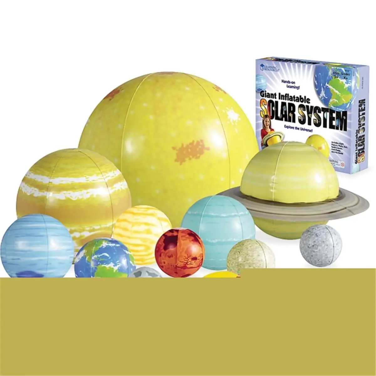 212 MAIN Giant 3D Motion Inflatable Solar System Toy (Pack of 12) - Demonstrates Rotation, Revolution, Orbit, Includes Air Pump, Hooks, Repair Kit, Washable, for Farm Animals & Poultry, Ages 5+