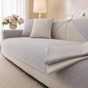 Solid Color Sofa Cushion Cover, 1 Count Waterproof Sofa Seat Cover, Anti Slip Sofa Seat Protector for Home Living Room Bedroom Hotel Dormitory, Washable Sofa Slipcover, Soft Sofa Protector