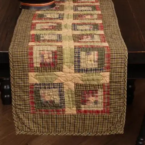 Tea Cabin Patchwork Log Cabin Quilted Table Runner