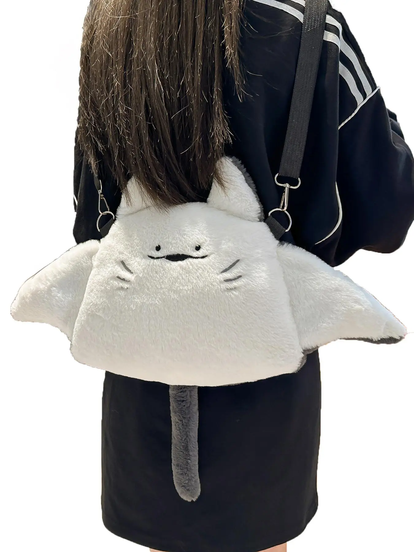 Creative Manta Ray Shape Multifunctional, Cute Cartoon Trendy Fluffy Crossbody Bag for Girls, Stylish Coin Purse and Lipstick Holder, Perfect Birthday Gift, Cute Stylish Daypacks
