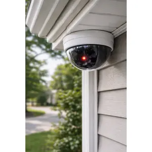 Dummy Dome Security Camera with Flashing LED (White)