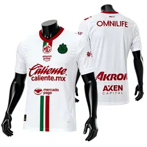 2526 Chivas CD Guadalajara Away Jersey Vintage Mexico Red and White Stripe Short Sleeve Top Football Jersey LIGAMX
