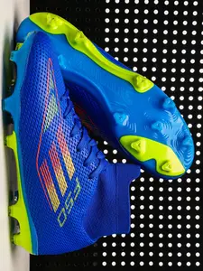High Top Football Boots For Men - Professional Non-Slip Lace Up Football Shoes With Comfortable Striped Microfiber Upper, Durable All-Season Tf Soccer Shoes Soccer Cleats For Training & Competition