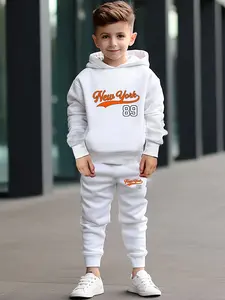 Boys' fashion hoodie set; comfortable casual Athletic hooded long-sleeved sweatshirt   sporty fashion pants Youth Kits Sweatpants