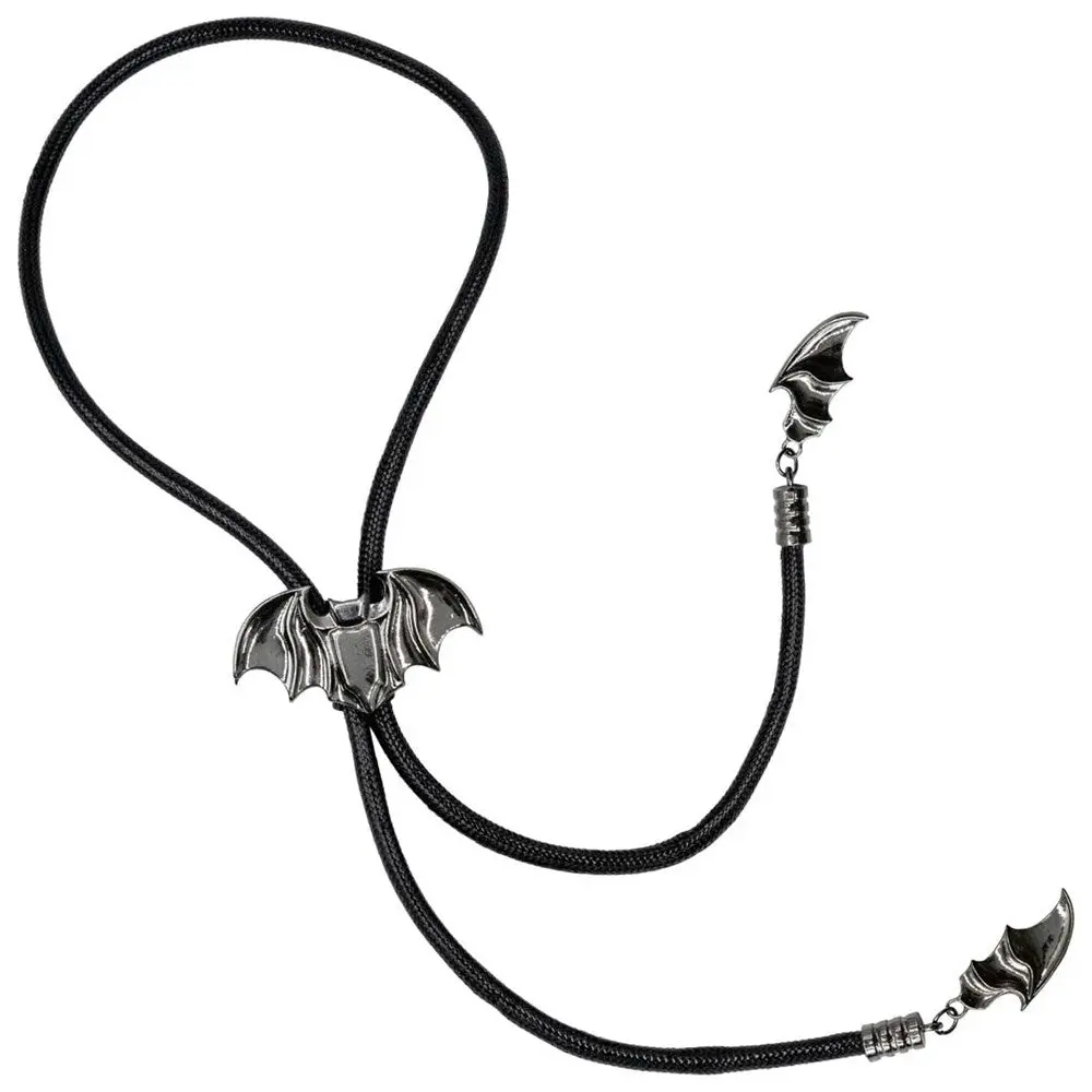 Black Bat Bolo Tie - Western Gothic Fashion
