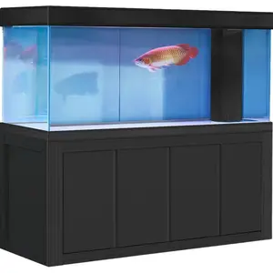 Aqua Dream 230 Gallon Tempered Glass Aquarium with Prebuilt Aluminum Stand, LED Light, Built-in Sump Filtration System, and Submersible Pump Fish