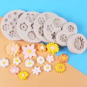 Daisy Wild Chrysanthemum Flower Shape Silicone Mold Baking Mold Fondant Cake Decorating Tools Resin Mould