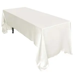Satin Rectangular 60"x126" Tablecloth Ivory - Smooth and Lustrous Table Cover