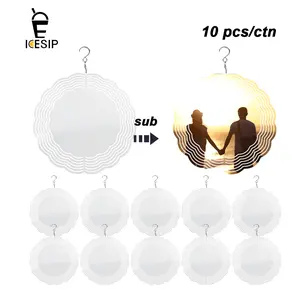 ICESIP 10Pcs 10inch Double Sublimation Wind Chimes Spinner,Blank Aluminum Wind Bell for Garden/Patio Mobiles Decorative Gifts for Home