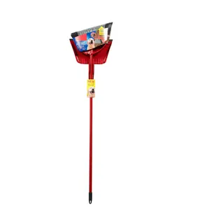 Pet Pro Power Corner Broom with Step On Dust Pan - Home Cleaning Supplies Traditional Bristle Friend