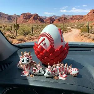Baseball Dragon Egg Collectible Statue – Fantasy Sports Desk Decor, Home Office Display, Birthday & Christmas Gift for Baseball Fans