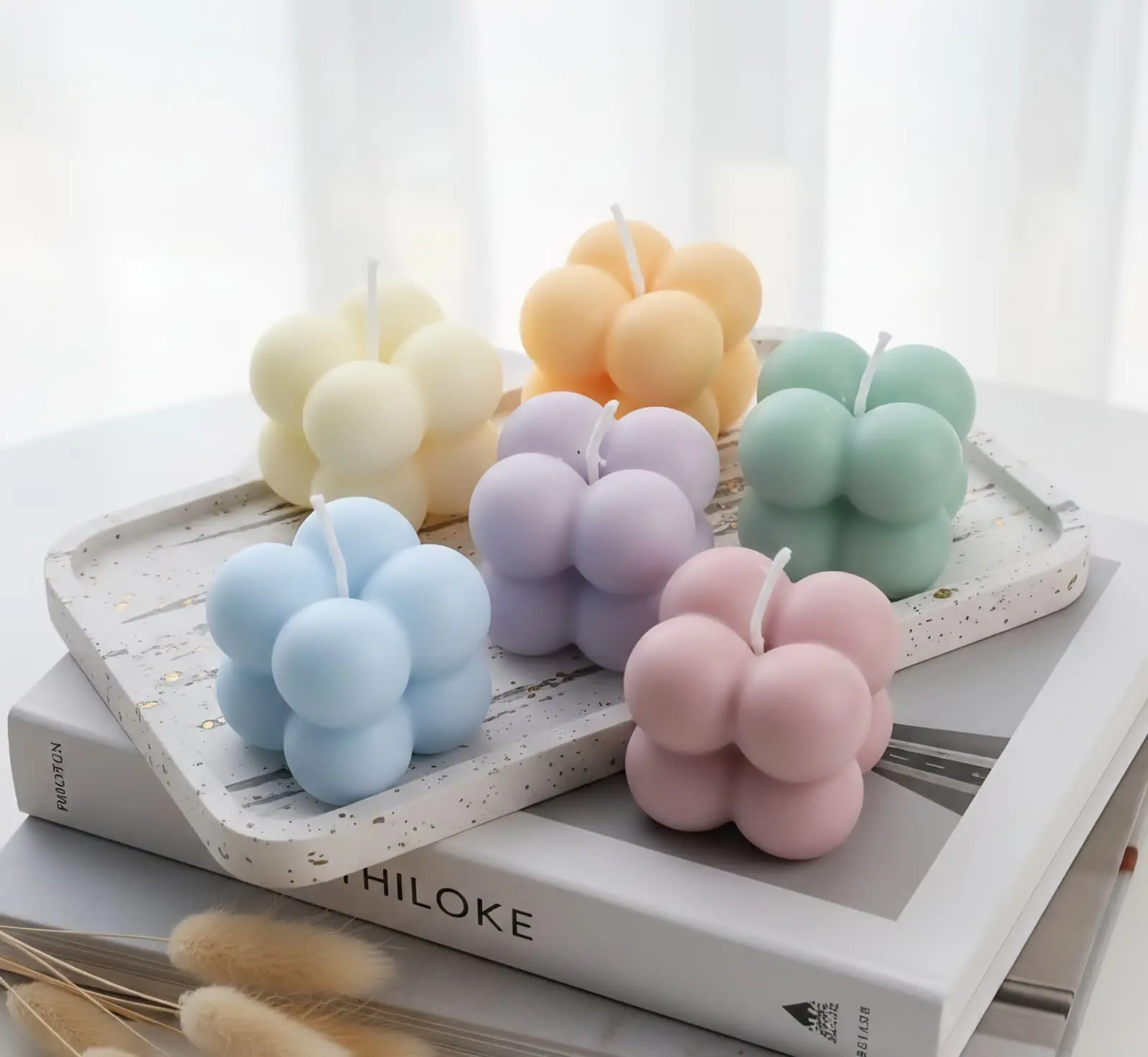 (5 PIECE SET)MINI BUBBLES  HANDMADE CANDLE