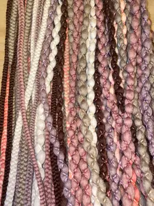 Wool dreadlock mix, dusty plum, french rose, bone, drift wood, blush, bittersweet.