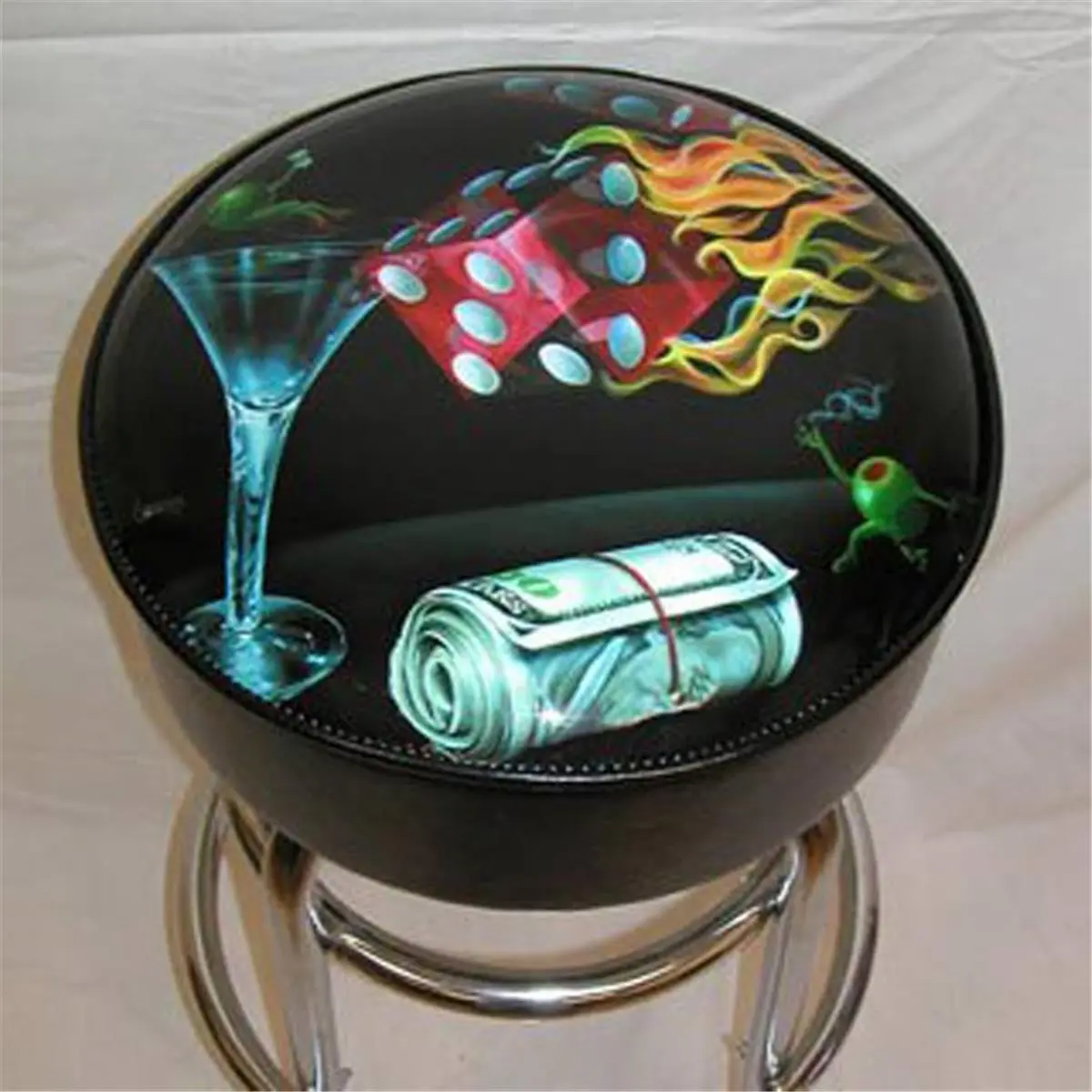 212 MAIN GODBS-06 Shootin The Wad Swivel Bar Stool - Cushioned Seat, Indoor Furniture Swivel Bar Stools