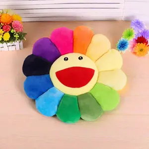 17" Sunflower Flower Plush Pillow,Smile Face Cushion Colorful Home Bedroom Decor, Rainbow Pillow Home Decoration, Desk Decor, 43cm Throw Decorating Christmas Gift Set Stock Up Christmas Decorations