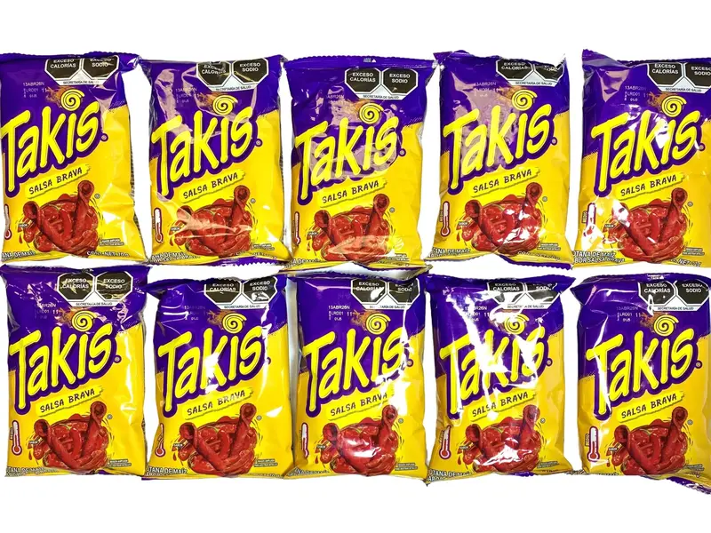 10 - PK TAKIS SALSA BRAVA Chips -70 GRAMS PER BAG- Snack Crispy Crunchy Bite - MEXICAN CHIPS - PAPITAS MEXICANAS - SABRITAS