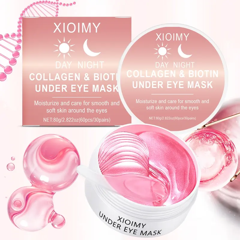 60pcs Collagen Eye Masks, Nighttime Moisturizing, Hydrating Eye Care, Eye Care Product, Brighten Skin Tone, Tighten Fine Lines, Suitable All Skin Types, Enhance Radiance, Collagen Eye Patches, Eye Treatment Mask