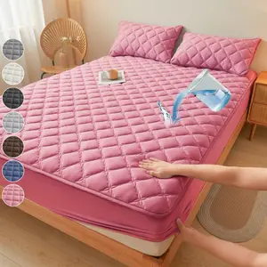 2/3PCS Waterproof Mattress Protector Set, Fitted Sheet/Mattress Cover with Pillowcases, Deep Pocket 6"-18", Soft Noiseless Breathable & Stain Resistant, Machine Washable, for Queen/King Beds