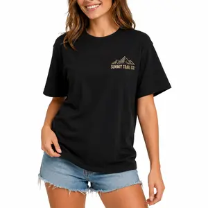 Adventure-Ready Y2K Summit Trail Co Graphic Tee for Women, Oversized Vintage T Shirt, Trendy Graphic Tees for Women Cute Tops, Women's Clothes, Mountain Outdoor Nature Print Streetwear Top