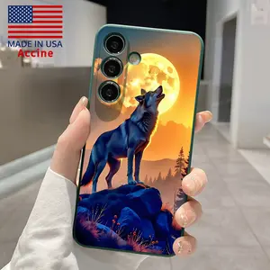 Soft Case Compatible with Galaxy S23 Ultra S24 Plus S25 S22+ Wolf Camera Lens Protection skin-friendly feel Smartphone Cover