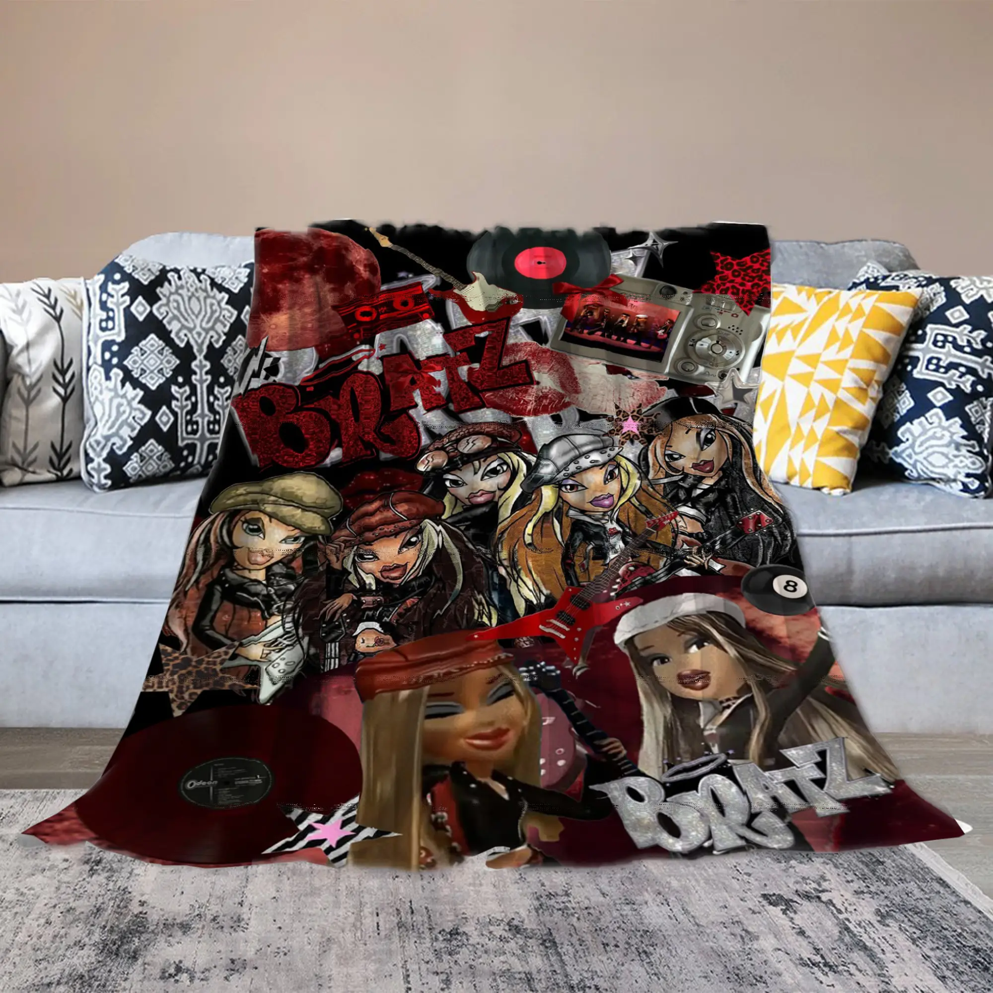 Bratz Annual Ultra Soft Flannel Fleece Blanket | Cozy Lightweight Throw Blanket for Couch, Sofa, Bed & Travel