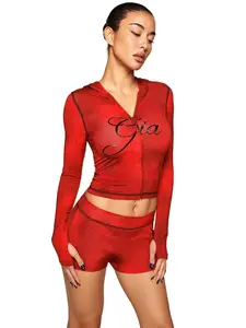 Red Snake Skin Shorts Gia