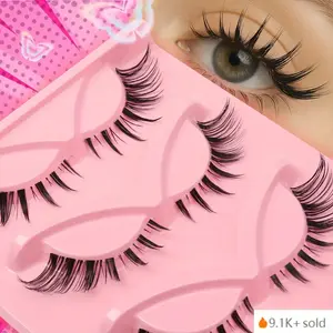 5 Pairs Spiky Cat Eye False Eyelashes, Fluffy Natural Wispy Lashes, Lightweight Reusable Crisscross Volume Lashes, Dramatic Long Spiked Lashes for Daily Glam, Wedding, Party, Middle East and Western Makeup Looks