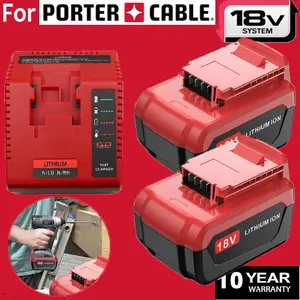 2Pack 18 Volt 6.0/8.0Ah Lithium Battery for Porter Cable 18V PC18BLX PC18BL Tool