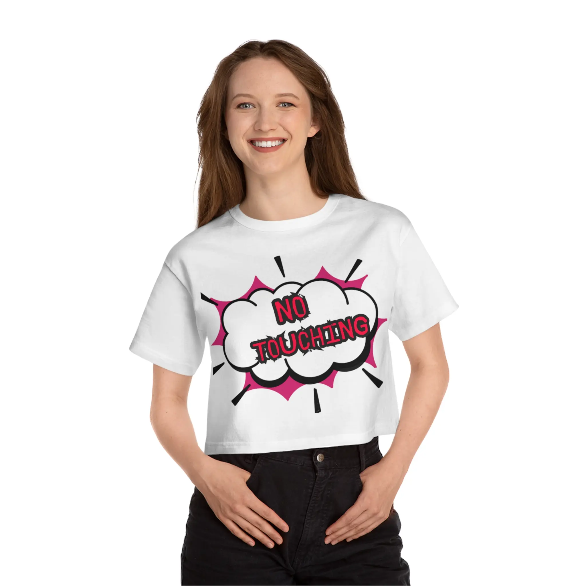 No Touching comic cloud Cropped T-Shirt | Pop Art graphic tee