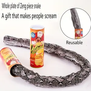 Adult Party Prank Chip Can with Spring Snake, Realistic Wriggly Snakes, Fun Toy for Parties, Birthdays, Valentine's Day, Can Design