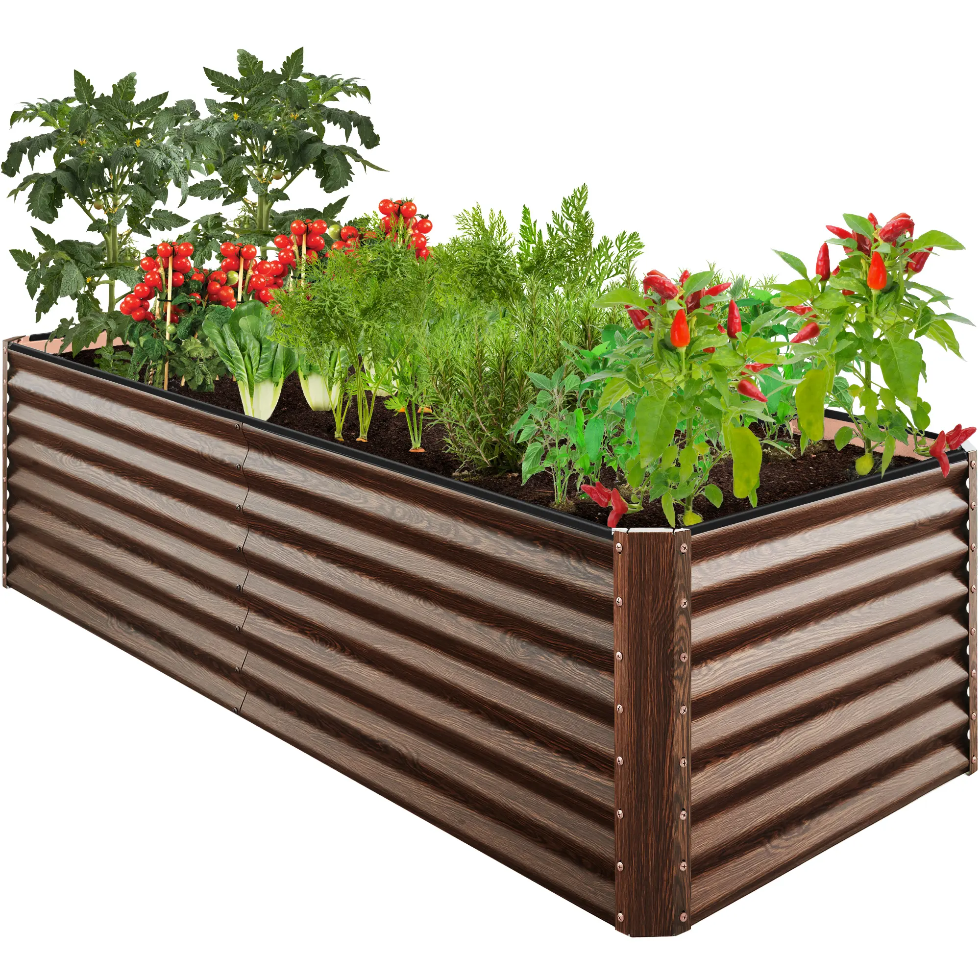 Best Choice Products 8x4x2ft Outdoor Metal Raised Garden Bed for Vegetables Flowers Herbs