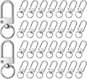30 count Metal Lobster Claw Clasp, Swivel Snap Key Chain Clip Hooks,  Hooks for  Making DIY Crafts Lanyard Making Pet ()