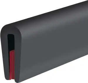 Rubber Edge Trim, SelfAdhesive Rubber Edge Trim, Edge Protector for Sheet Metal, EPDM Material, Fit /"(.mm), Length Ft, Black Color, U Channel Edge Trim