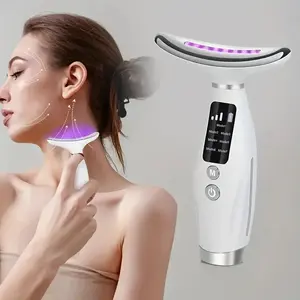 1 facial and neck massager, with 7 adjustable modes - vibration and heating technology, USB charging, anti-wrinkle facial massager, is an ideal gift for women, lifting and pulling anti-decayer for face and neck, ergonomic design, Wrinkle Remover