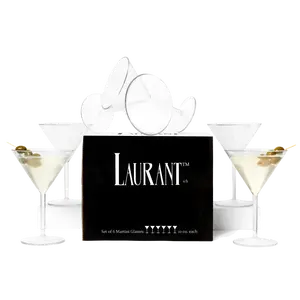 Laurant Tritan Martini Glasses 10 oz – Unbreakable, Crystal-Clear, Dishwasher Safe (Set of 6, BPA-Free)