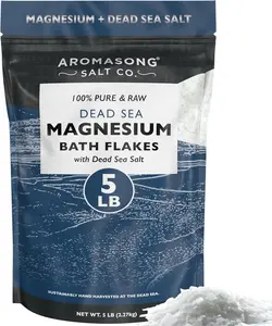 AROMASONG Dead Sea Magnesium Salt Blend, 5lb US Bath Salt, 100% Pure & Raw for Daily Baths, Skin Repair, Relaxation & Healthy Skin Soothing