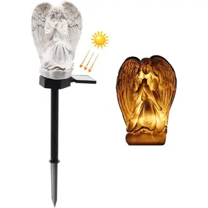 Solar Light Outdoor Angle for Cemetery, LED  Angel Lamp, Solar Angel Lights for Garden, Balcony, Yard, Memorial Gifts