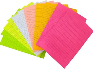 Big Sticky Notes Lined 6x8 inches 12 Pads 50 Sheets per Pad with Lines in 6 Bright Colors - Self Stick Note Pads for School and Office Supplies Gift Set